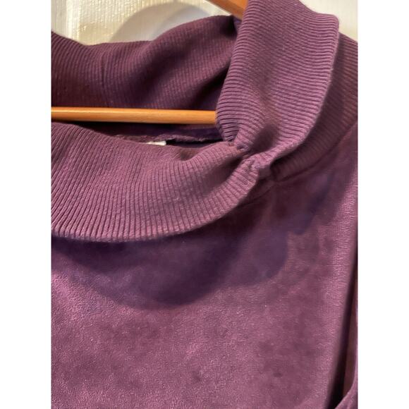 3 for $25-Sport Savvy Cowl Neck Pullover-Soft Violet-Small-Velour - Picture 2 of 7